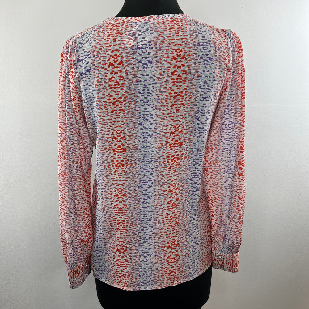 Reiss Purple Red Printed Button-Down Long Sleeve … - image 4
